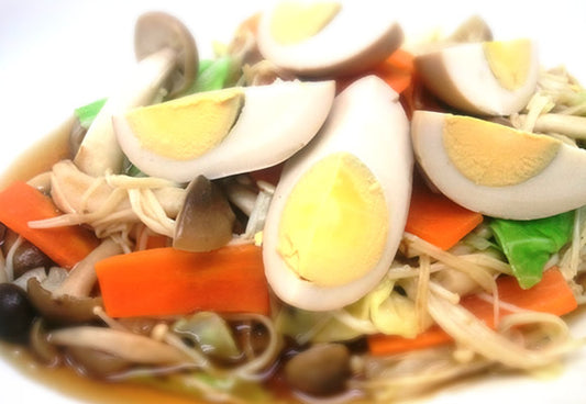 巣ごもり風半熟煮卵ソースの温野菜